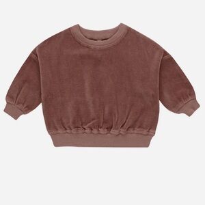 Quincy Mae | Velour Relaxed Sweatshirt | Cranberry